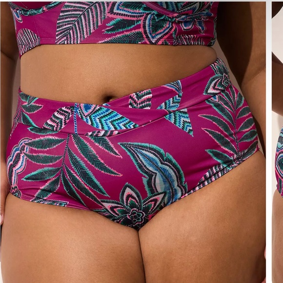 Lane Bryant Vibrant Pink and Blue Bikini Brief - Picture 4 of 4